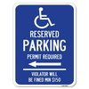 Signmission Modern Isa Connecticut Reserved Parking Permit Required Violators Fin Alum, 18" x 24", A-1824-23873 A-1824-23873